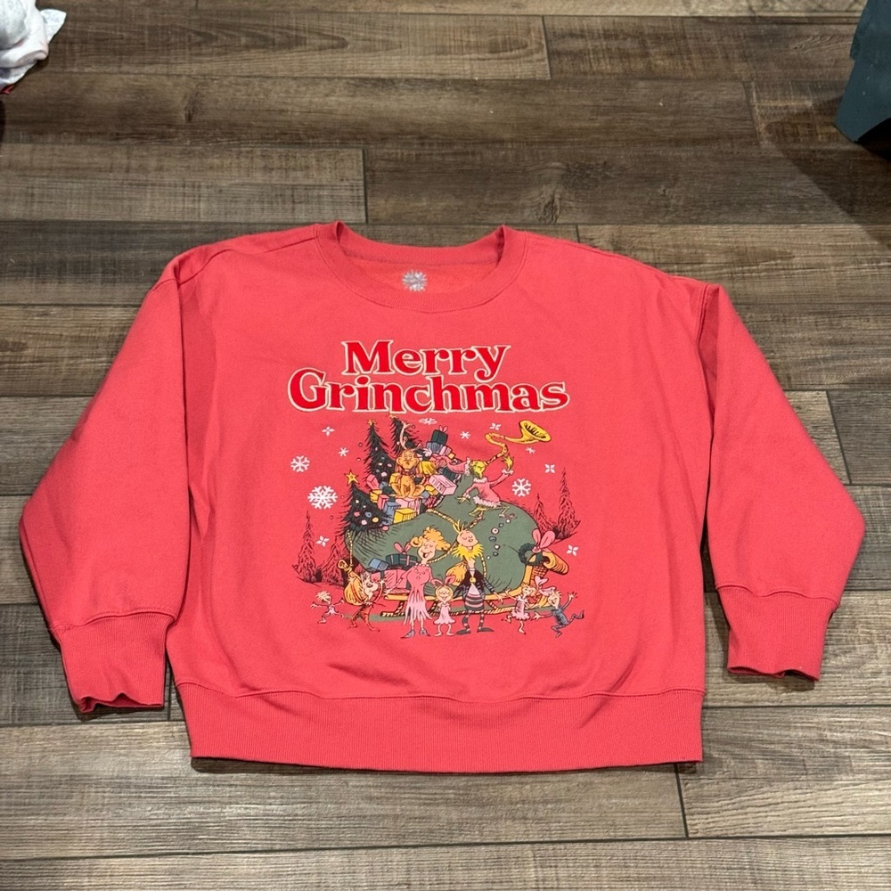 Hybrid Apparel Sweatshirt Womens Large Grinch Merry Grinchmas Graphic Fleece